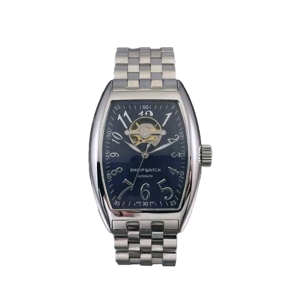 Philip Panama Automatic Open Heart Swiss Stainless Steel Watch